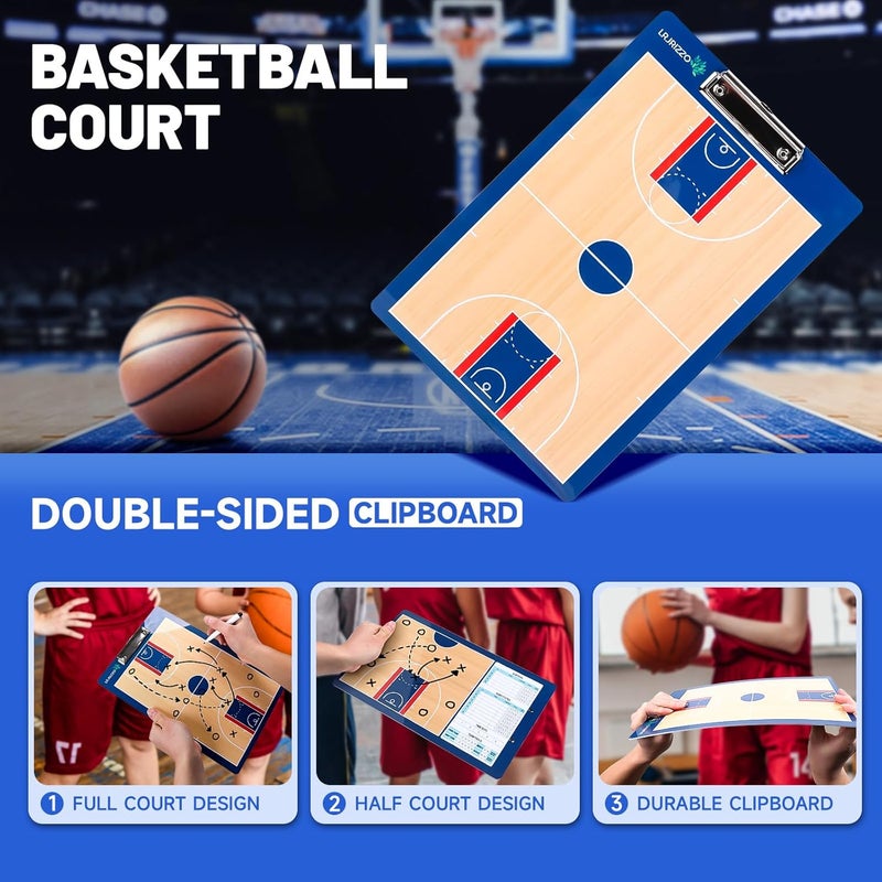 lrjrizzo Basketball Dry Erase Coaches Clipboard, Basketball Clipboard for Coaches Double-Sided Basketball White Board for Coaches Writable and Erasable Basketball Dry Erase Board for Coaches Gift - Image 4